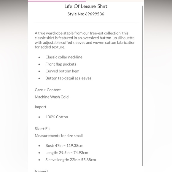 Free people life of leisure shirt - Picture 4 of 4